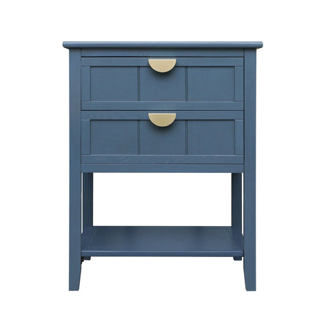 2 Drawer Side Table, American Style, End Table, Suitable For Bedroom, Living Room, Study - Furniture Home Direct