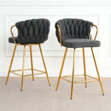 Modern Design High Stool With Plated Legs (Set of 2) - Furniture Home Direct