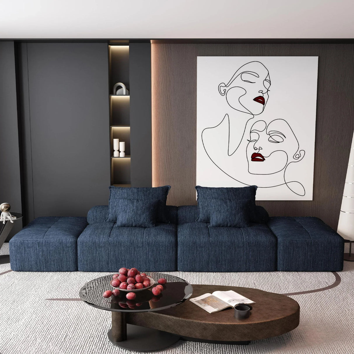 Modern Oversized Diy Combination Modular Sectional Sofa With Pillows - Furniture Home Direct