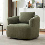 360° Swivel Barrel Sofa Chair With Throw Pillow, Chenille Upholstered Accent Chair - Furniture Home Direct