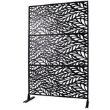 Outdoor & Indoor Privacy Screen Metal Privacy Screen, Freestanding Decorative Privacy Screen For Deck Balcony Patio - Black - Furniture Home Direct