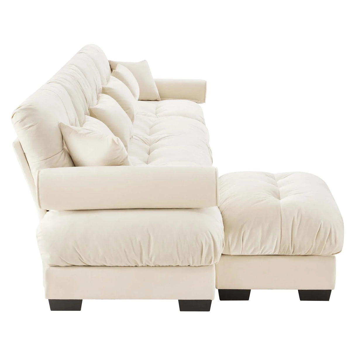 Deep Seating Oversized Modular Cloud Sofa With Waist Pillows and ottoman - Furniture Home Direct
