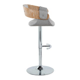 Elisa - Mid Century Modern Adjustable Barstool With Swivel With Rounded T Footrest (Set of 2) - Furniture Home Direct