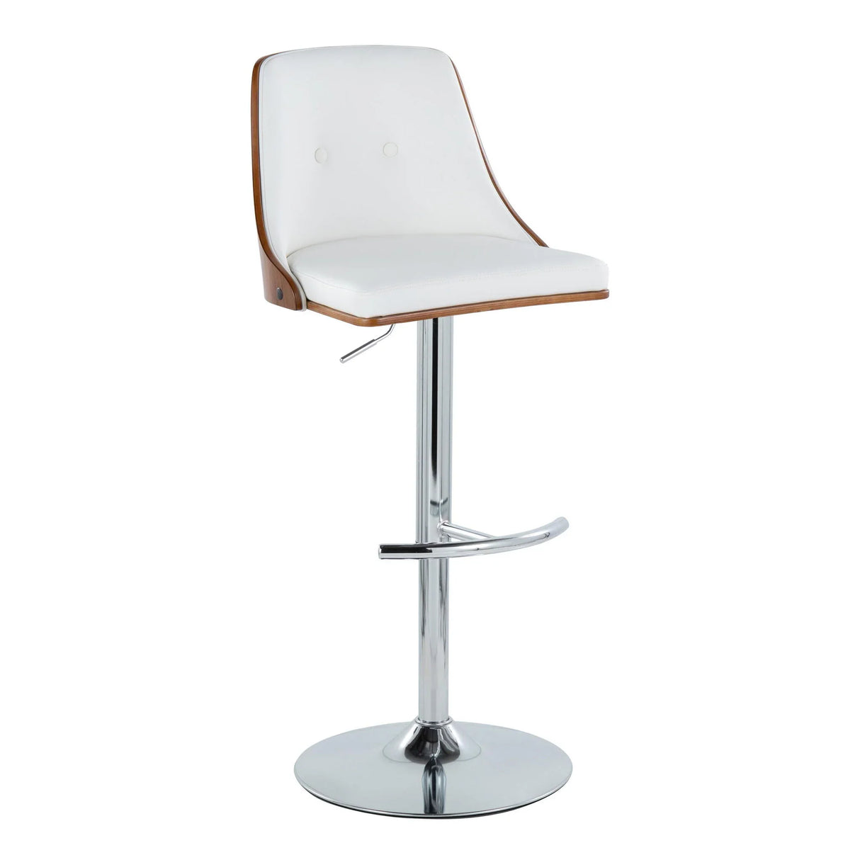 Gianna - Mid Century Modern Adjustable Barstool With Swivel With Rounded T Footrest (Set of 2) - Furniture Home Direct