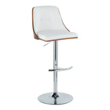 Gianna - Mid Century Modern Adjustable Barstool With Swivel With Rounded T Footrest (Set of 2) - Furniture Home Direct