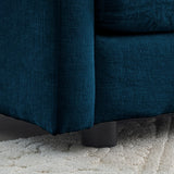 Modern Extra Deep Living Room Set Including Sofa, Love Seat and Chair - Blue Chenille - Furniture Home Direct