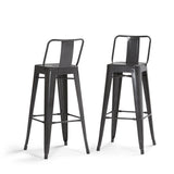 Rayne - Curved Back Metal Stool (Set of 2) - Furniture Home Direct
