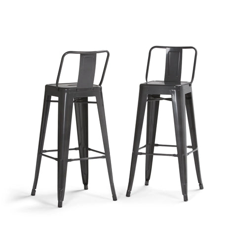 Rayne - Curved Back Metal Stool (Set of 2) - Furniture Home Direct
