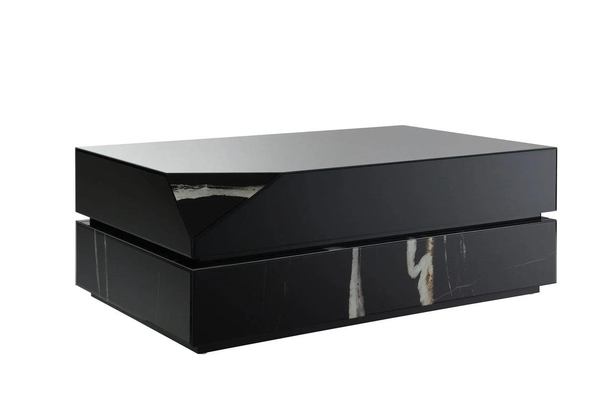 Wenona - Mirrored Coffee Table - Black - Furniture Home Direct