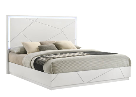 Bedroom Set Queen Bed Dresser Mirror Nightstand White - Furniture Home Direct