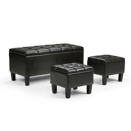 Dover - 3 Piece Storage Ottoman Contemporary Design - Furniture Home Direct