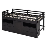 Loft Bed With 4 Drawers, Underneath Cabinet And Shelves - Furniture Home Direct