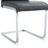 Dining Set Round Table With Black PU Leather Chairs White - Furniture Home Direct