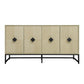 Carved 4 Door Sideboard With Storage, Adjustable Shelf - Furniture Home Direct