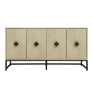 Carved 4 Door Sideboard With Storage, Adjustable Shelf - Furniture Home Direct
