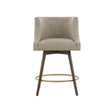 Swivel Counter Stool With Antique Bronze Detailing - Beige Multi - Furniture Home Direct