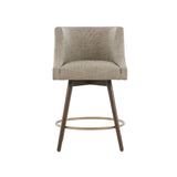 Swivel Counter Stool With Antique Bronze Detailing - Beige Multi - Furniture Home Direct