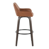 Daniella - Contemporary Fixed Height, Barstool With Swivel With Round Footrest (Set of 2) - Furniture Home Direct