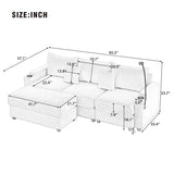 Modern Style Loveseat Sofa Sectional Sofa Couch With Storage Space, A Movable Ottoman, Two USB Ports, Two Cup Holders, A Phone Holder For Living Room - Furniture Home Direct