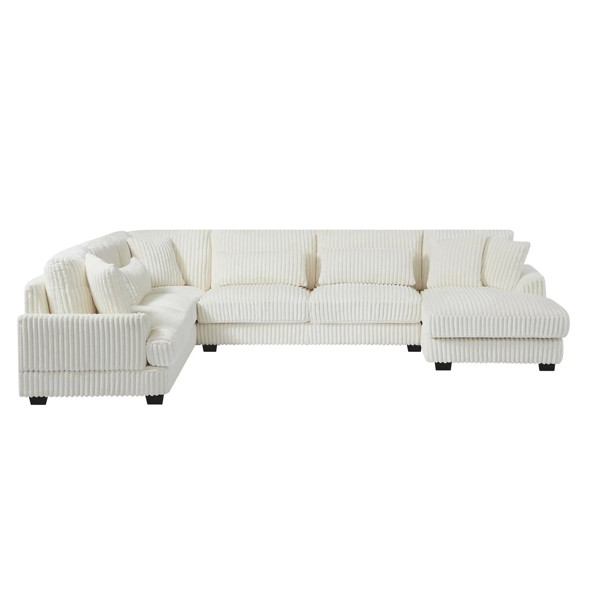 Sectional Sofa U Shaped Oversized With Chaise Beige - Furniture Home Direct
