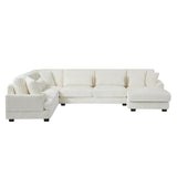 Sectional Sofa U Shaped Oversized With Chaise Beige - Furniture Home Direct