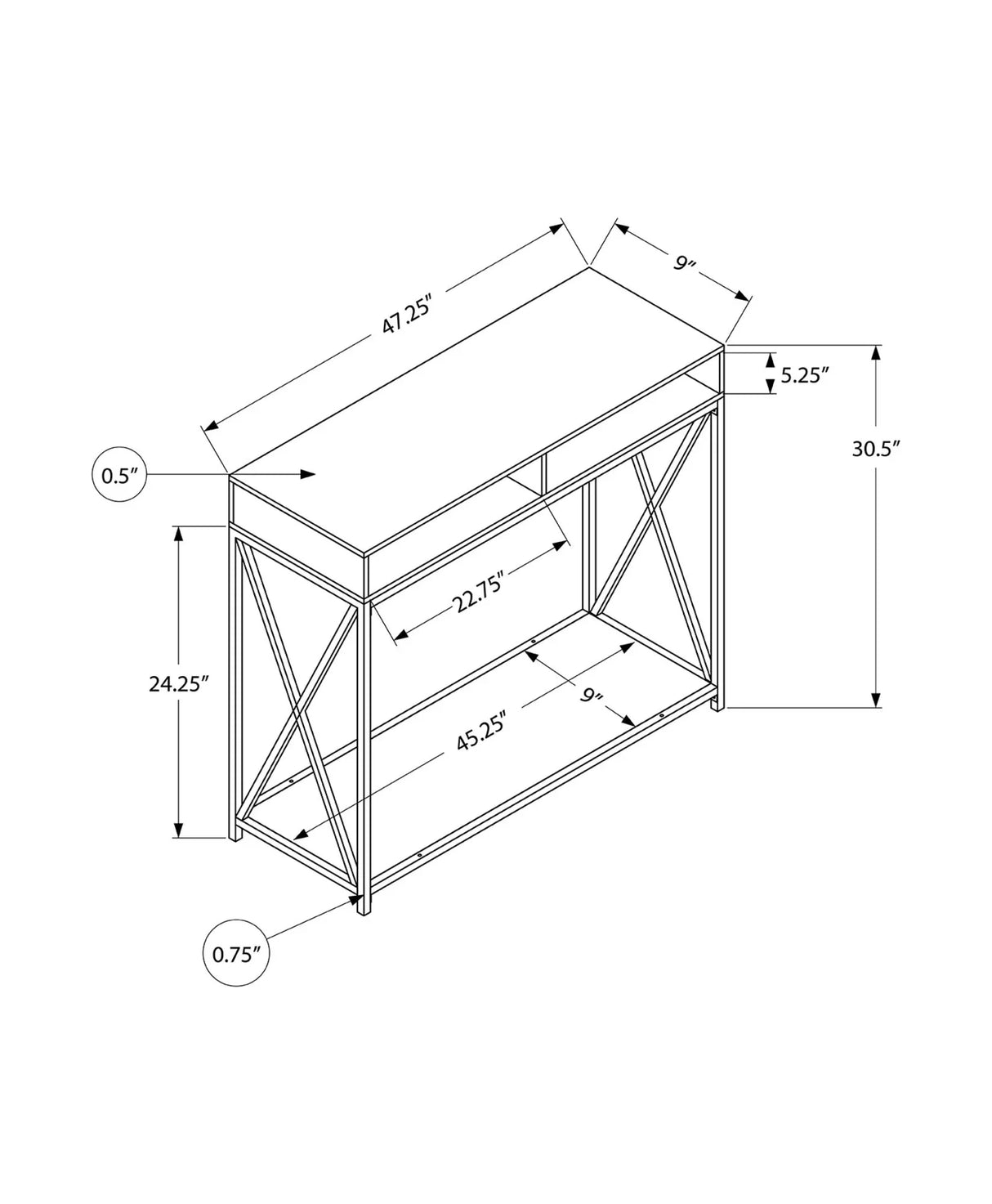 Accent Console Table For Entryway, Contemporary Design - Furniture Home Direct