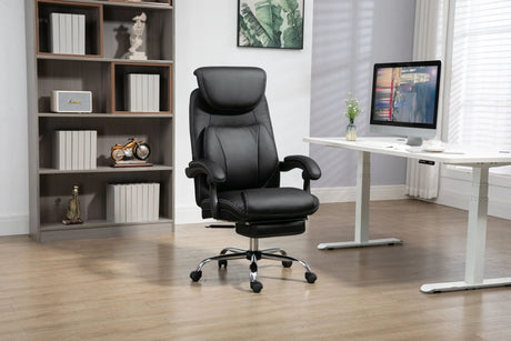 Big And Tall Office Chair, High Back Ergonomic Office Chair With Footrest, Executive Office Chair For Back Pain Relief - Black - Furniture Home Direct