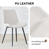 Set Of 6 White Faux Leather Dining Chairs - Furniture Home Direct