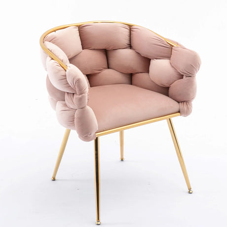 Luxury Modern Simple Leisure Velvet Single Sofa Chair Bedroom Lazy Person Household Dresser Stool Manicure Table Back Chair - Furniture Home Direct
