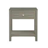 Dylan - Wooden End Side Table Nightstand With Glass Top And Drawer - Furniture Home Direct