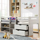 Loft Bed With Two Shelves And Two Drawers - Furniture Home Direct