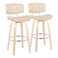 Lombardi - Mid Century Modern Fixed Height Barstool With Swivel With Round Footrest (Set of 2) - Furniture Home Direct