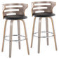 Cosini - Mid Century Modern Fixed Height, Barstool With Swivel With Round Footrest (Set of 2) - Furniture Home Direct