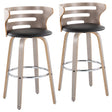Cosini - Mid Century Modern Fixed Height, Barstool With Swivel With Round Footrest (Set of 2) - Furniture Home Direct