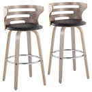 Cosini - Mid Century Modern Fixed Height, Barstool With Swivel With Round Footrest (Set of 2) - Furniture Home Direct