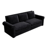 3 In 1 Convertible Sleeper Sofa With Nailhead Trim & Rolled Arm - Furniture Home Direct