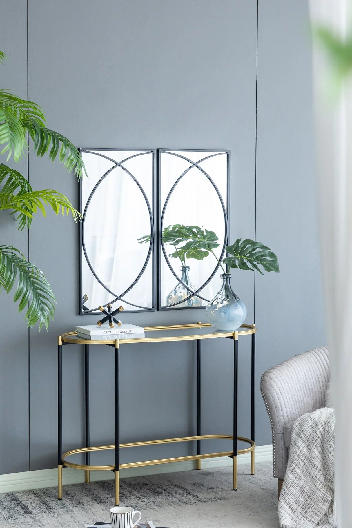 Rectangular Wall Mirrors With Frame, Home Decor For Living Room Bedroom Entryway - Black - Furniture Home Direct