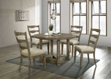 Parfield - 5 Pieces Round Dining Room Set - Light Brown / Oak - Furniture Home Direct