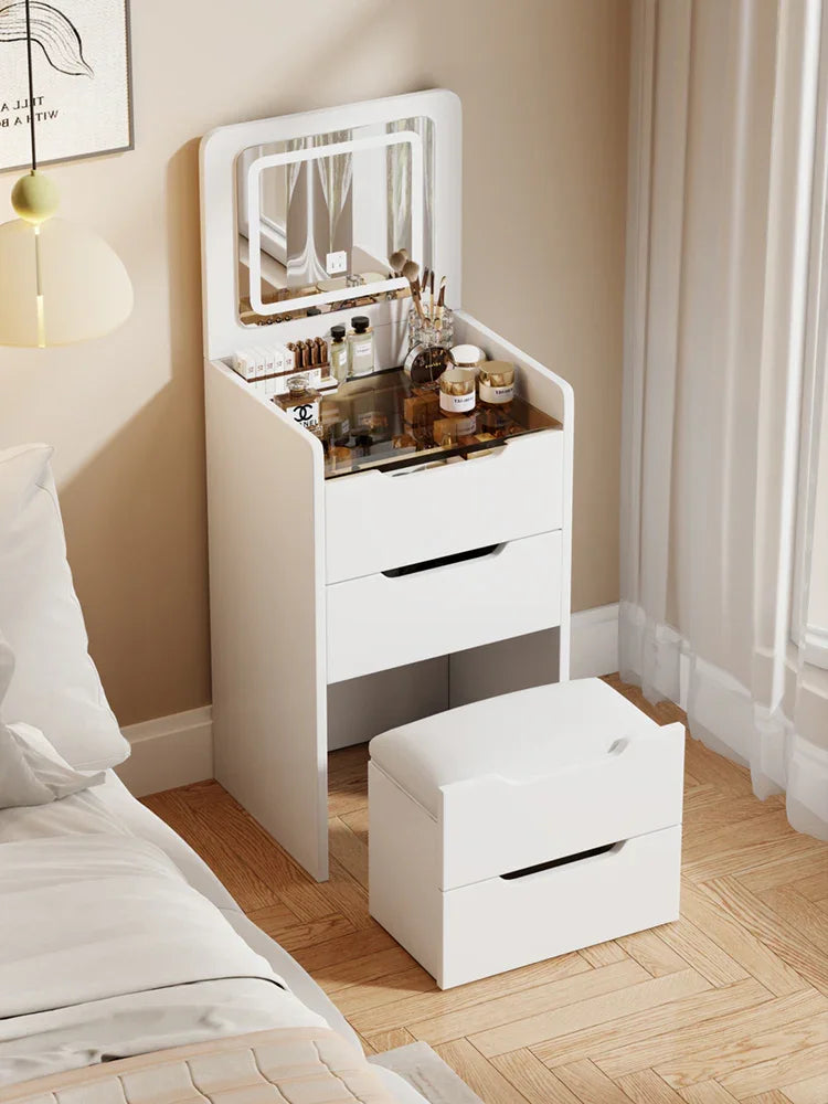 Vanity Desk with Flip Top Mirror and Drawers White - Furniture Home Direct