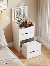 Vanity Desk with Flip Top Mirror and Drawers White - Furniture Home Direct