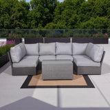 Comfortable Modern Patio Rattan Sectional Set With Cushions - Furniture Home Direct