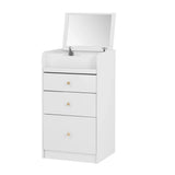 Vanity Desk With Mirror Small Compact Modern Style White - Furniture Home Direct