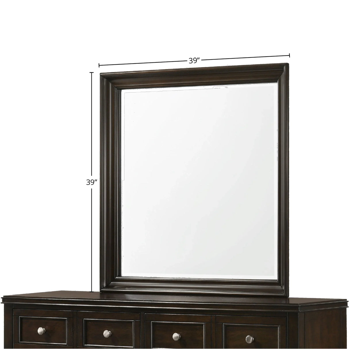 Merlot - Square Mirror - Mahogany - Furniture Home Direct
