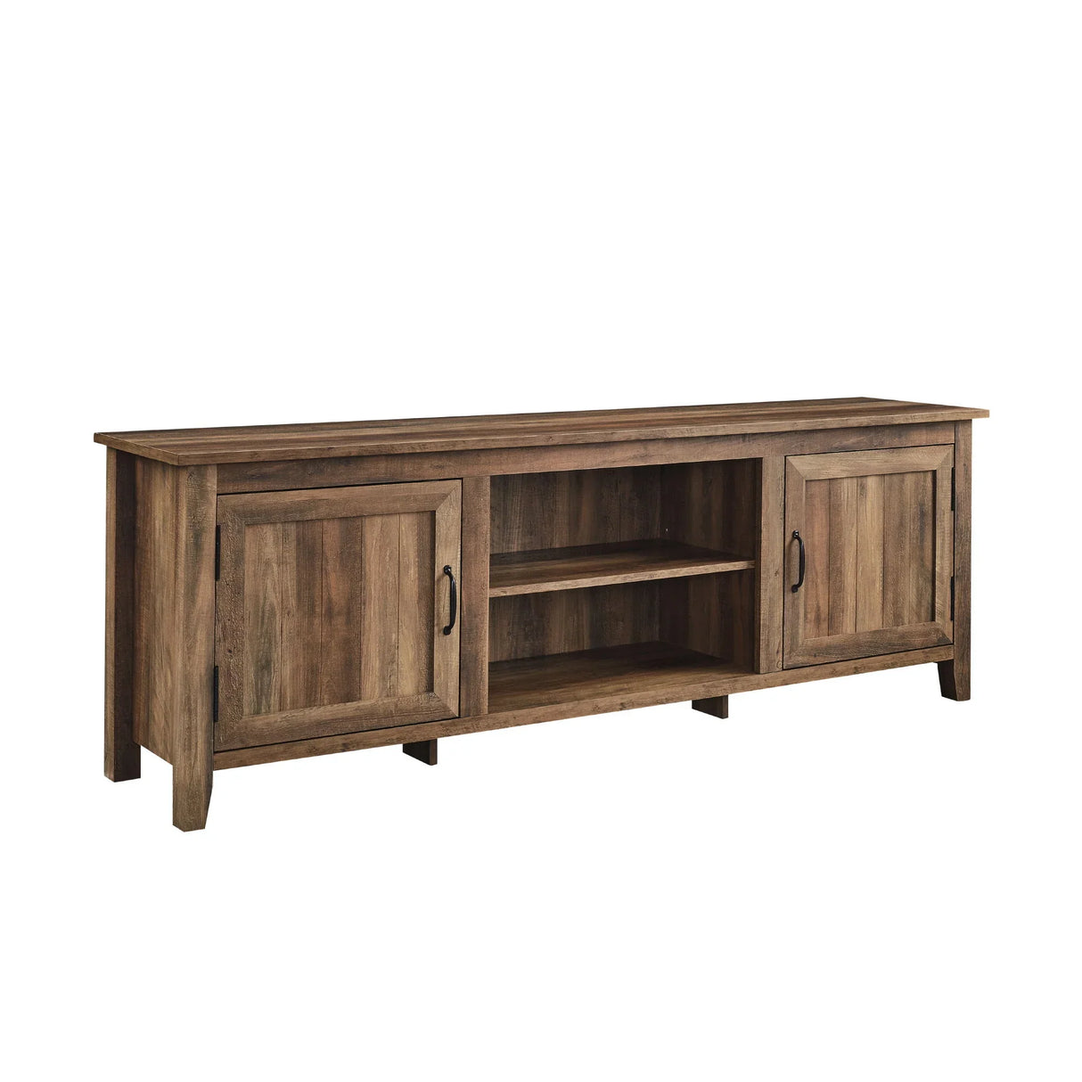Modern Farmhouse 2 Door Grooved 70" TV Stand For 85" TVs - Furniture Home Direct
