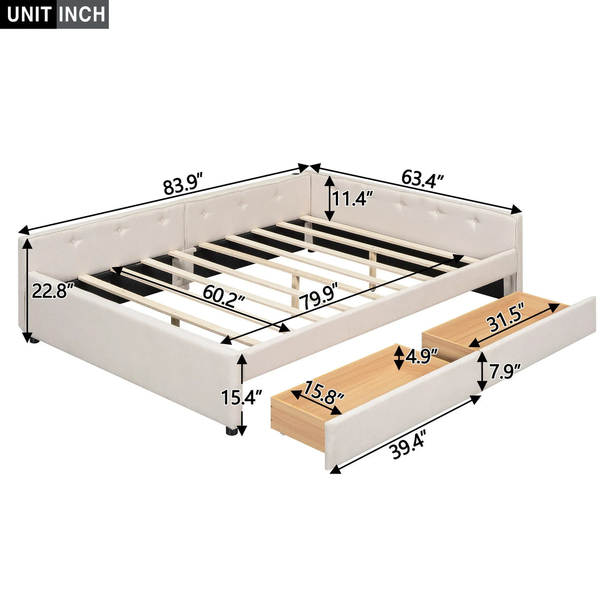 Platform Bed With USB Ports - Furniture Home Direct