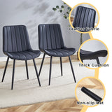 Dining Chairs With PU Leather Upholstery Metal Legs Black - Furniture Home Direct