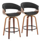 Vintage Mod - Mid Century Modern Fixed Height Counter Stool & Swivel With Round Footrest (Set of 2) - Furniture Home Direct