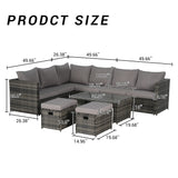 Outdoor Sectional Set - Gray - Furniture Home Direct