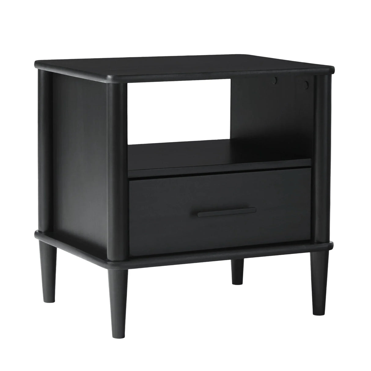 Transitional Solid Wood Spindle Nightstand - Furniture Home Direct
