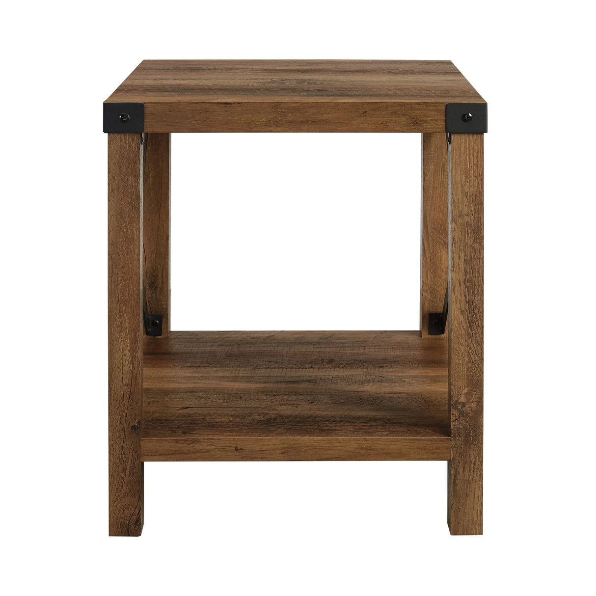 Farmhouse Metal X Table With Lower Shelf - Furniture Home Direct